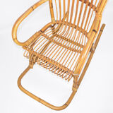 Rattan rocking chair Denmark, 1970s, Scandinavian style