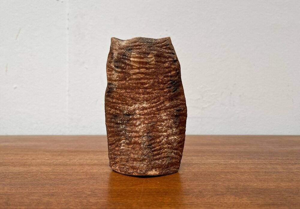 Owl sculpture in Italian pottery from the mid-century by Aldo Londi for Bitossi, 1960s.