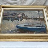 Old signed painting Oil on canvas dimensions: height -44cm- width -53cm-