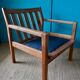 Pair of oak faults with tawny leather cushion. Denmark 1960