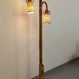Vintage rattan floor lamp from the 70s