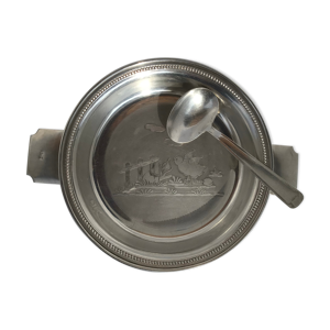 Assiette bébé métal argenté
