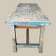 Établi console à tiroirs en hêtre patine bleue 1940