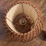 Vintage wicker pendant lamp