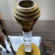 Pair of vintage candle holders in lucite and metal