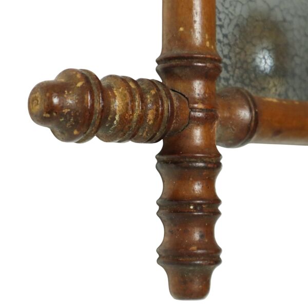 Miroir ancien en bois imitation bambou France 40x34cm