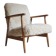 Vintage Armchair Mid-Century Beige Faux Fur Restored