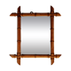 Vintage bamboo barber mirror 38x40cm