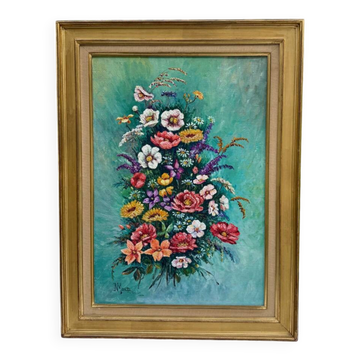 Oil on canvas, antique, in a gilded wooden frame.
