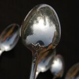 6 silver metal spoons Baguette Medallion