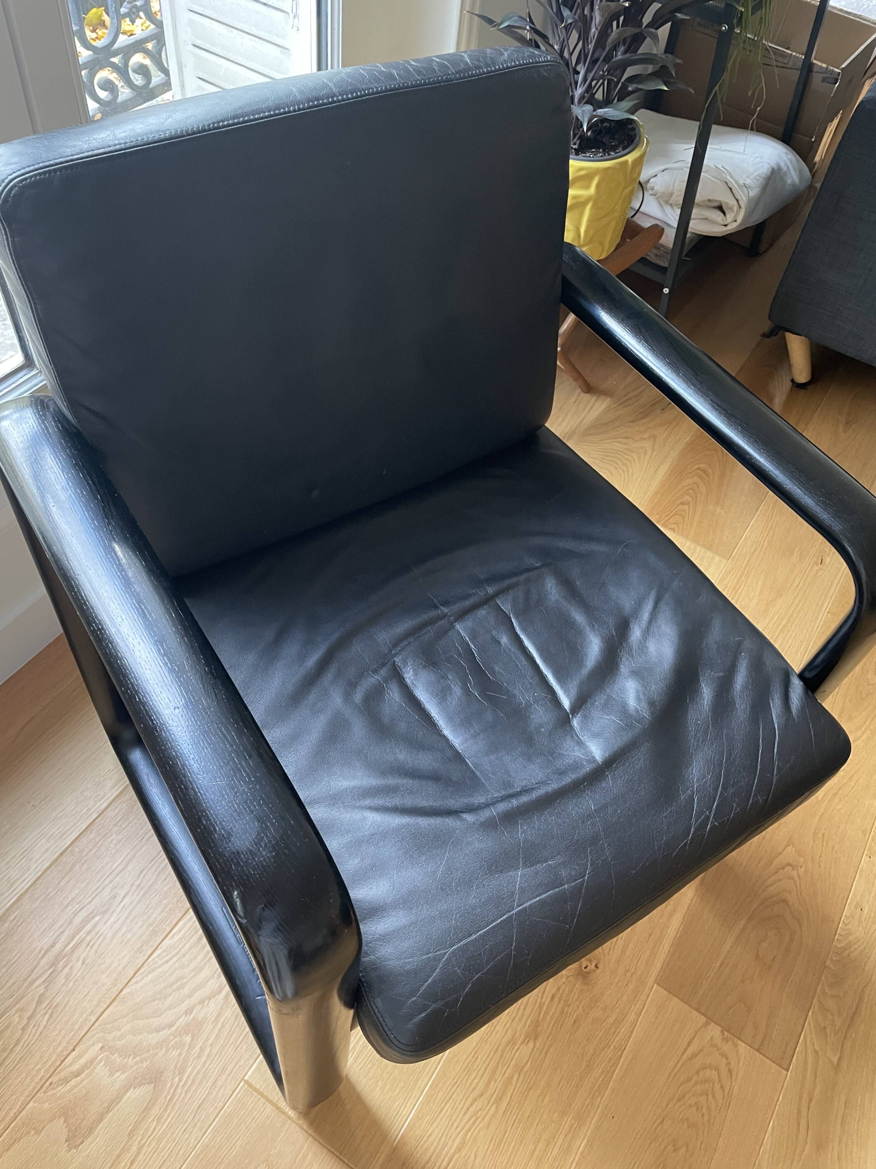 Hombre leather armchair by Burkhard Vogtherr vintage 70s
