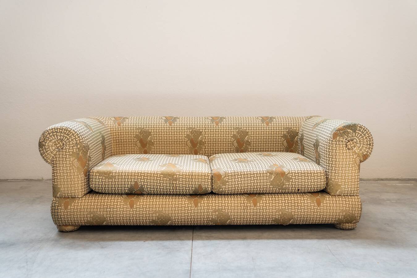 3-seater sofa and silk armchair, Tommaso Barbi, 1970