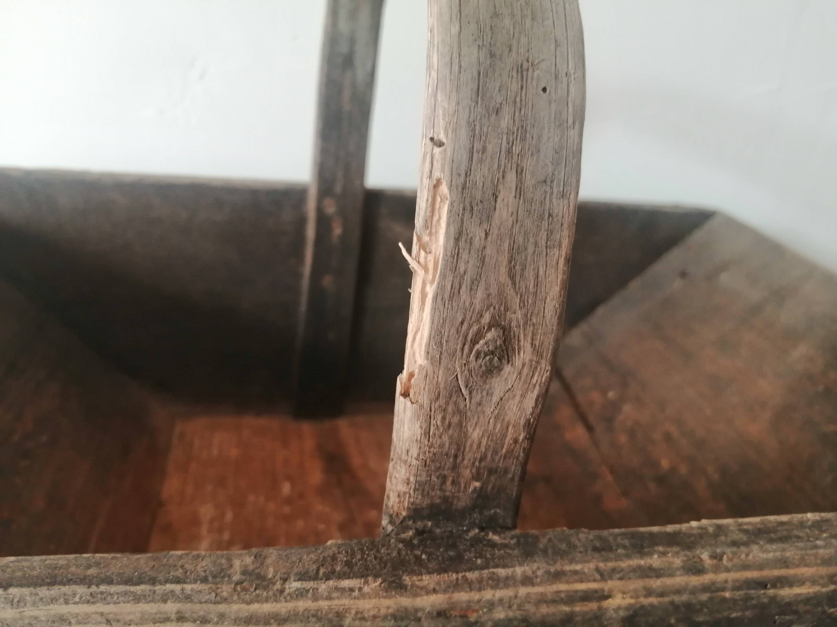 Wooden basket with old harvest from Bordeaux