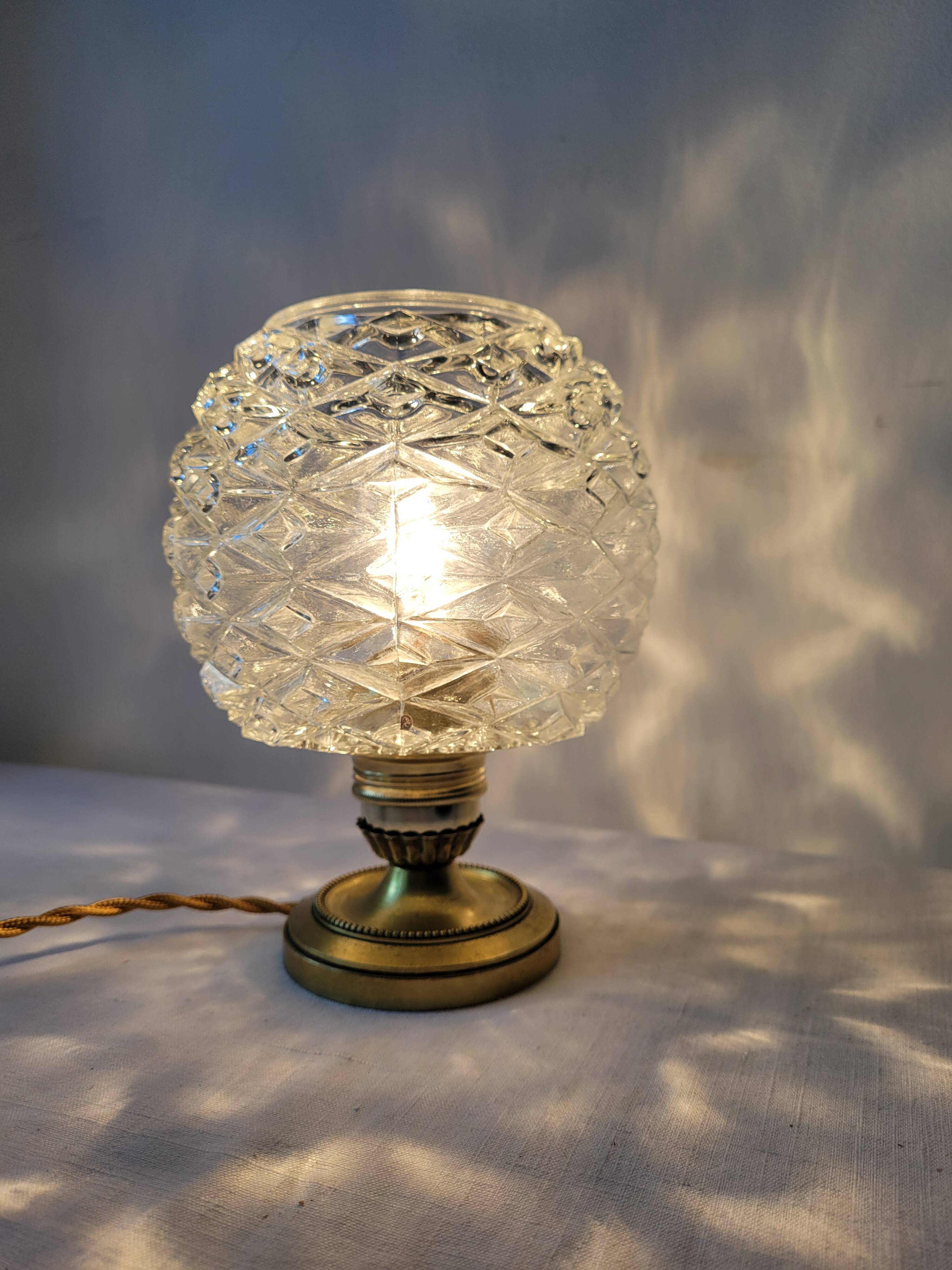 Brass and glass lamp