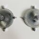 Pair of chrome-plated glass sconces