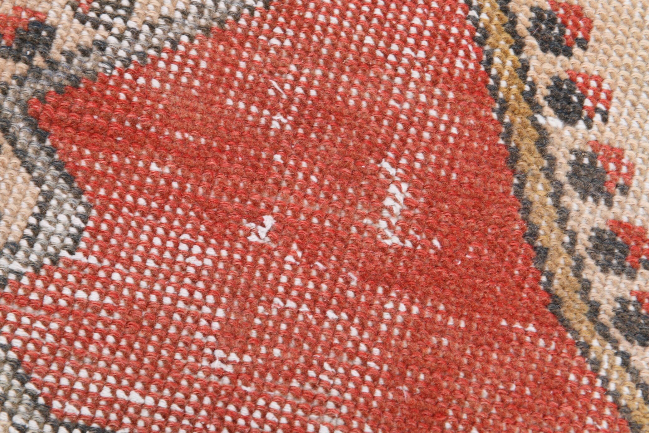 4x7 Red and Beige Turkish Vintage Rug