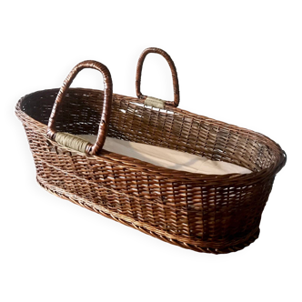 Large woven wicker bassinet