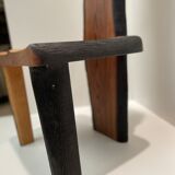 Chaise en bois massif brule