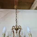 Lustre en bronze et pampilles style Louis XV