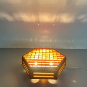 Lampe à encastrer en bois au design hexagonal, années 1970, Allemagne