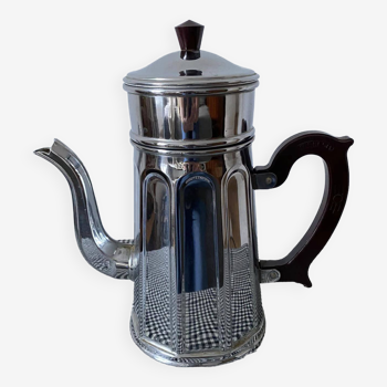 Art-deco style coffee maker in chrome-plated copper from the MENESA brand