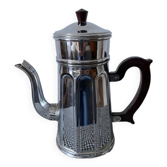 Art-deco style coffee maker in chrome-plated copper from the MENESA brand