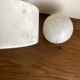 Space Age XXL ashtray in white marble, Italian design 1970.
