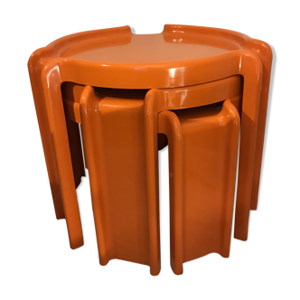3 Orange nesting table set