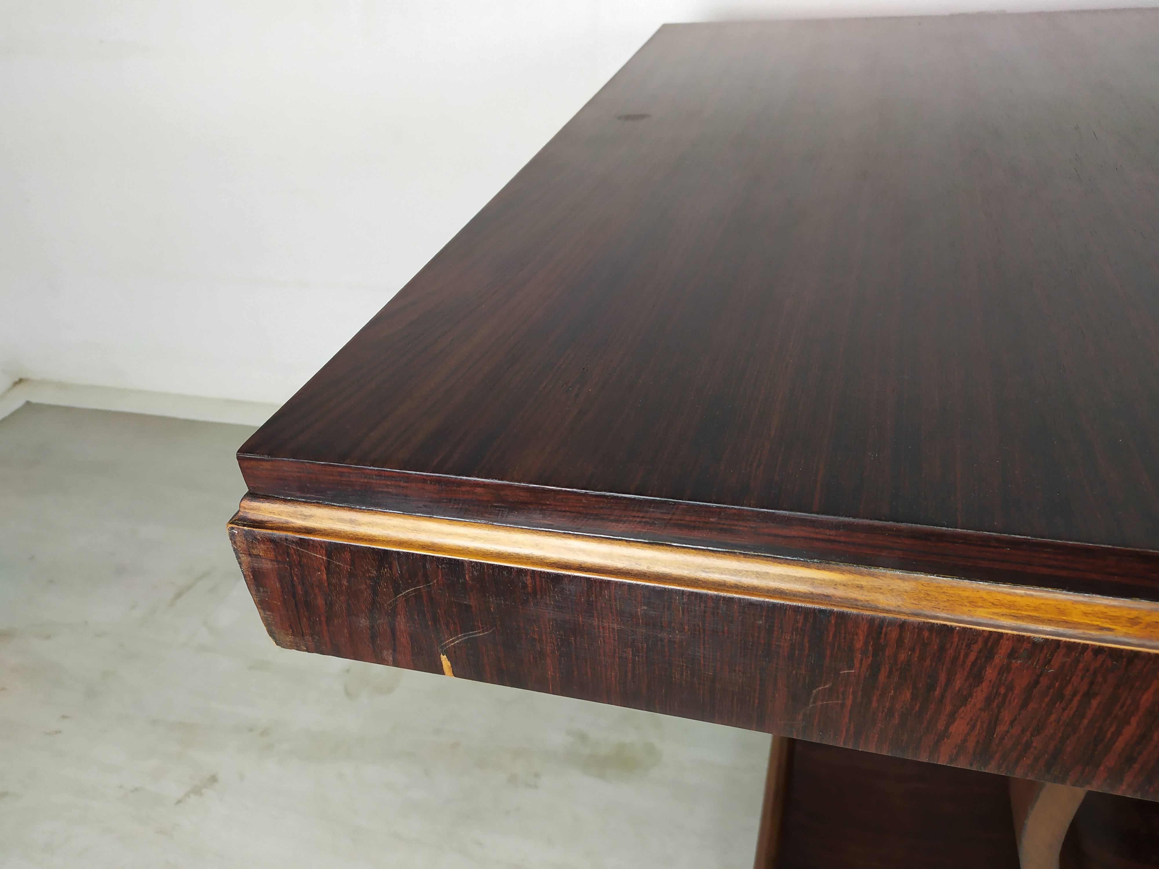 Table berceau art déco palissandre