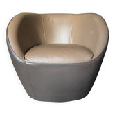 Fauteuil cabriolet "édito" en cuir - sacha lakic pour roche bobois