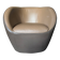 Fauteuil cabriolet "édito" en cuir - sacha lakic pour roche bobois