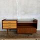Enfilade vintage bicolore – Plateau en verre – Design rétro chic
