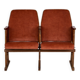 Vintage Czechoslovakian double cinema seats from the 1970s