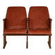 1970s vintage Czechoslovak double cinema seats