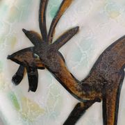 Ceramic plate by Jacques Marie, deer decoration, 1960