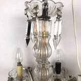 Chandelier with pendeloques tassels and glass pads