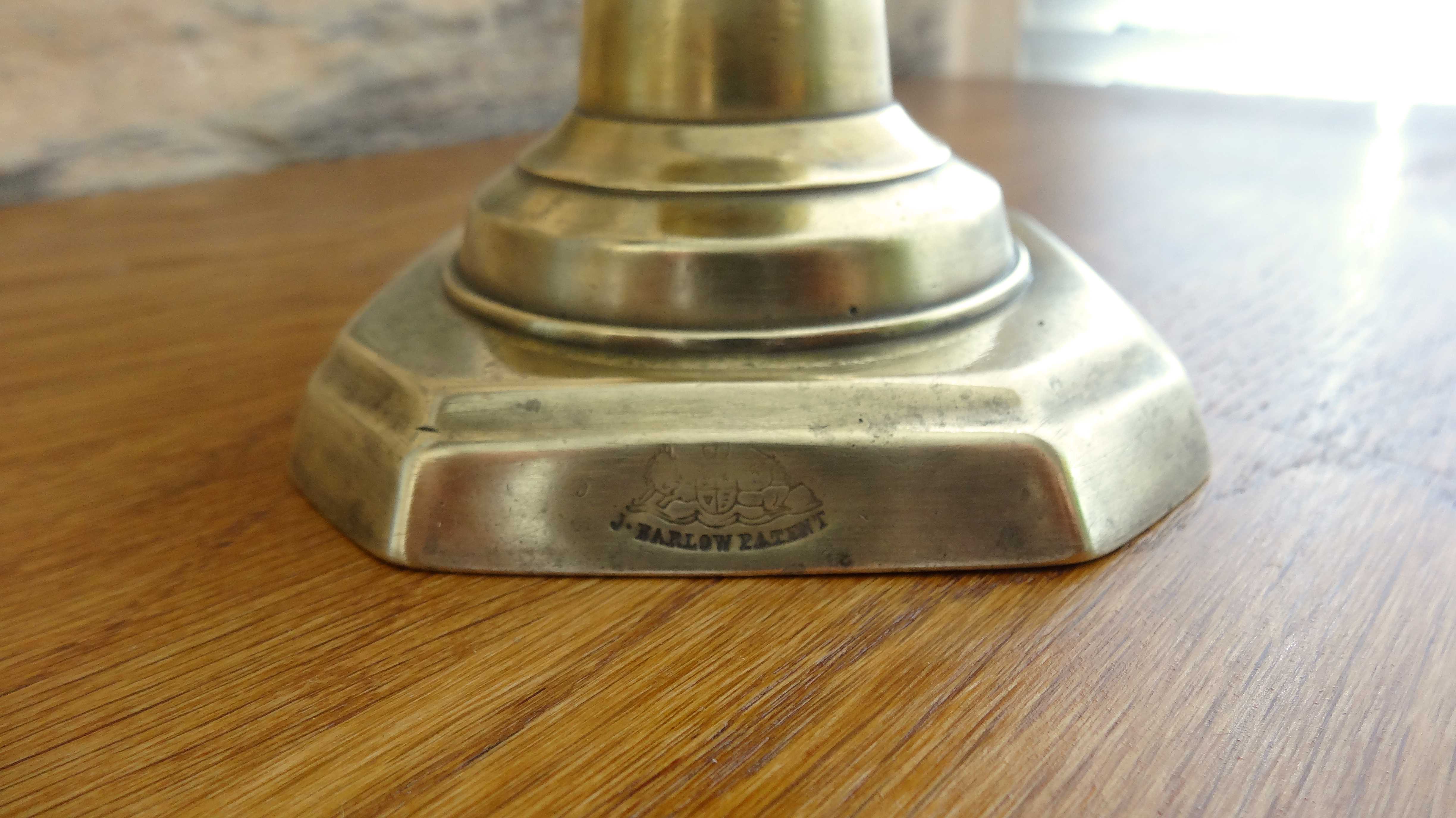 J. Barlow Old Brass Candlestick - 19th