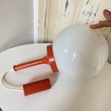 Retro orange opaline ball pendant light lamp