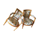 Pair of transition-style chairs. Embroidered linen fabric of the Frey stone-worn house