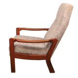 Danish Modern recliner armchair with folding footrest, 1960s