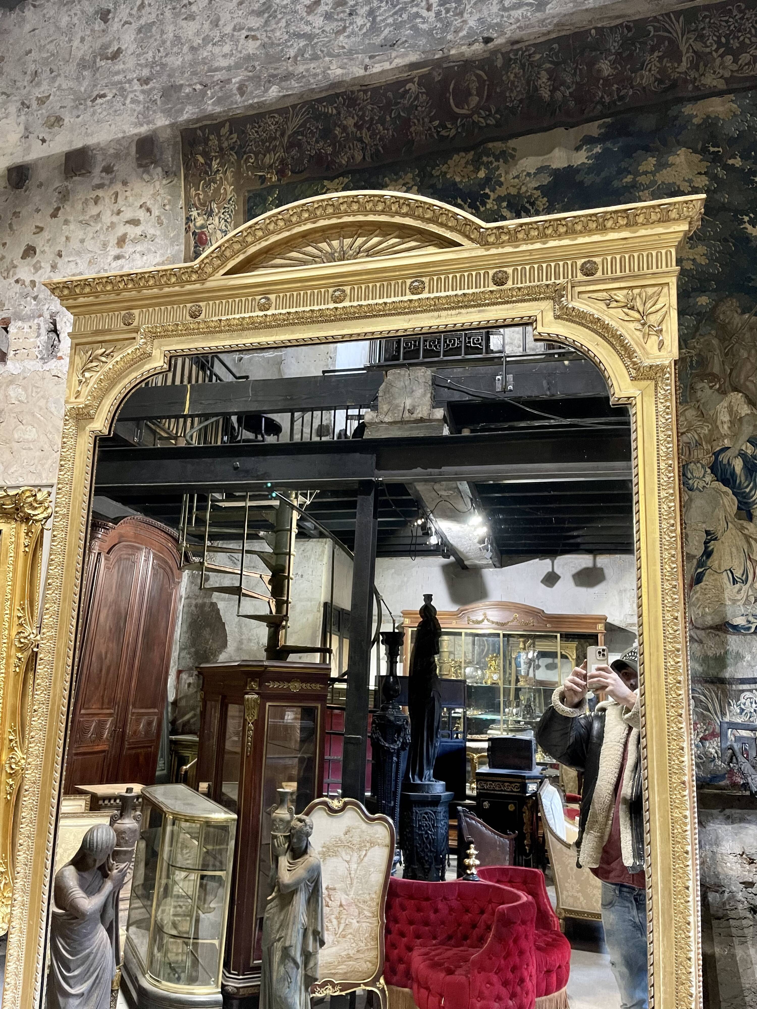 Mirror style Louis XVI gilded wood Napoleon III 2m75 x 1m48