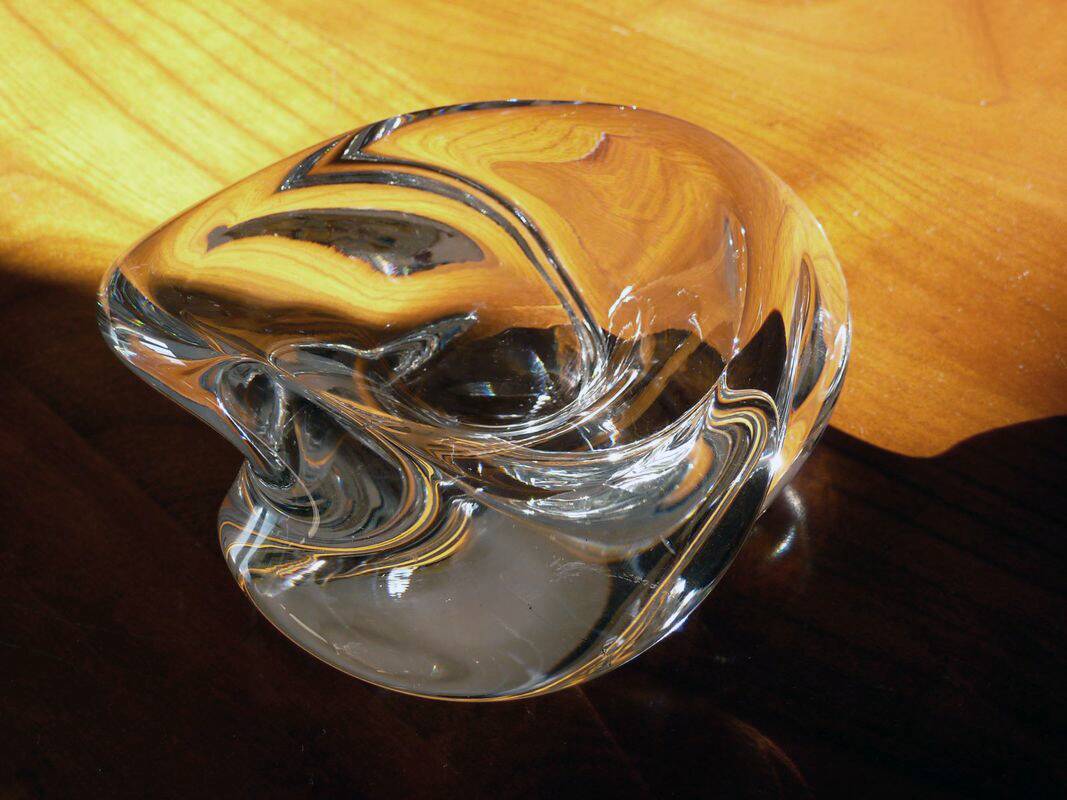 Cup • Empty Pocket • Large Vintage Ashtray • Crystal • Saint-Louis • 1970-1980