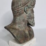Bust of Poseidon in patinated plaster on plaster base,