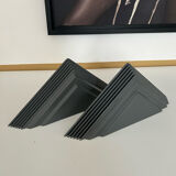 Pair of vintage geometric wall lamps, France 1980