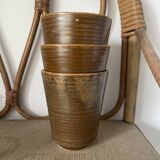 3 Digoin stoneware mugs