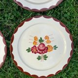 7 Old dessert Asiettes in faIence, Longchamp Agen service