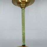 Petite suspension Art déco en laiton et verre coloré, Allemagne années 1930, restaurée