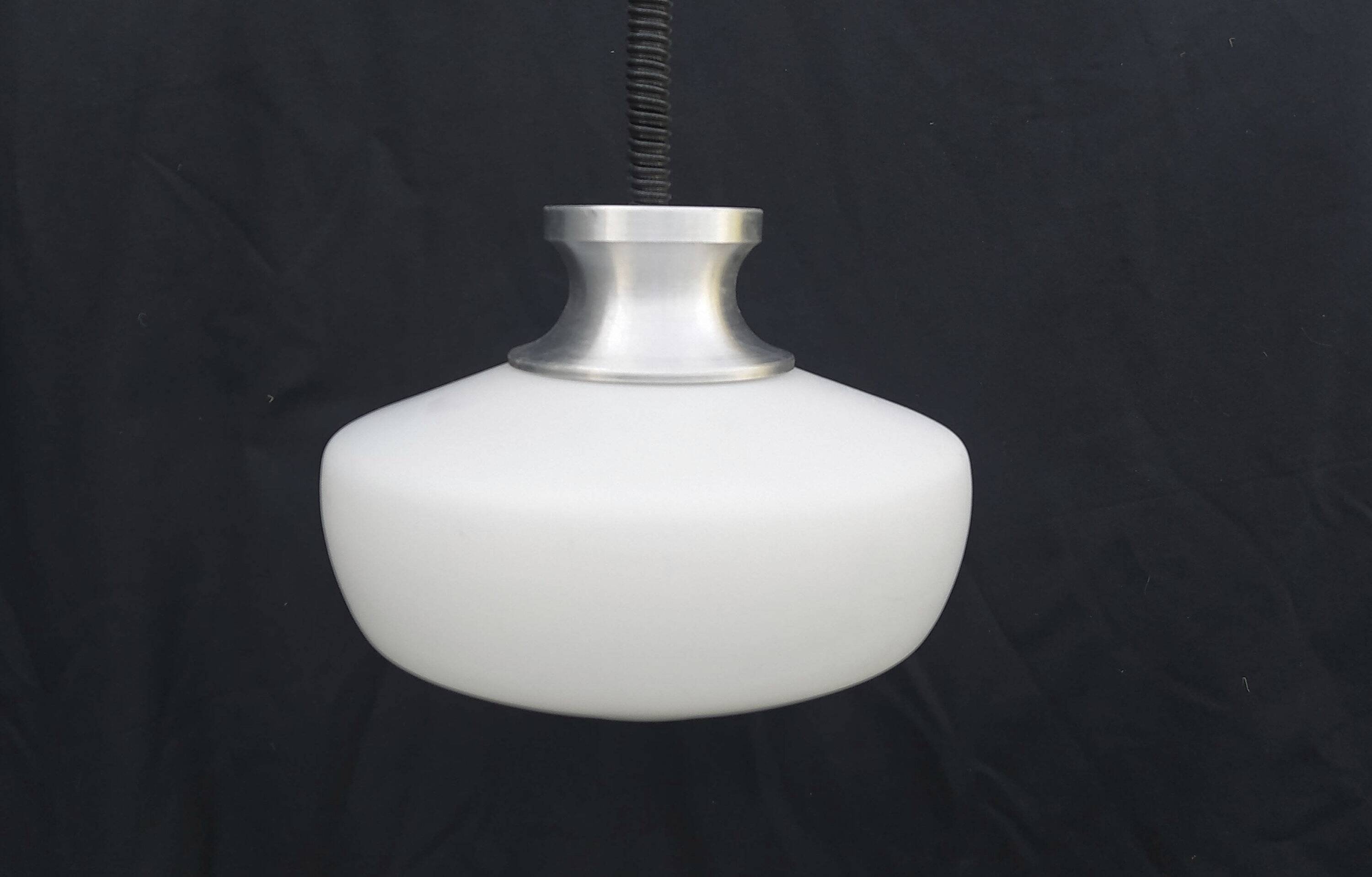 Space Age Saucer Globe Pendant Rises and Falls