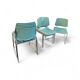 10 chaises empilables Matrix Krueger de design mid-century par Thomas Tolleson / vert menthe / États-Unis années 1970