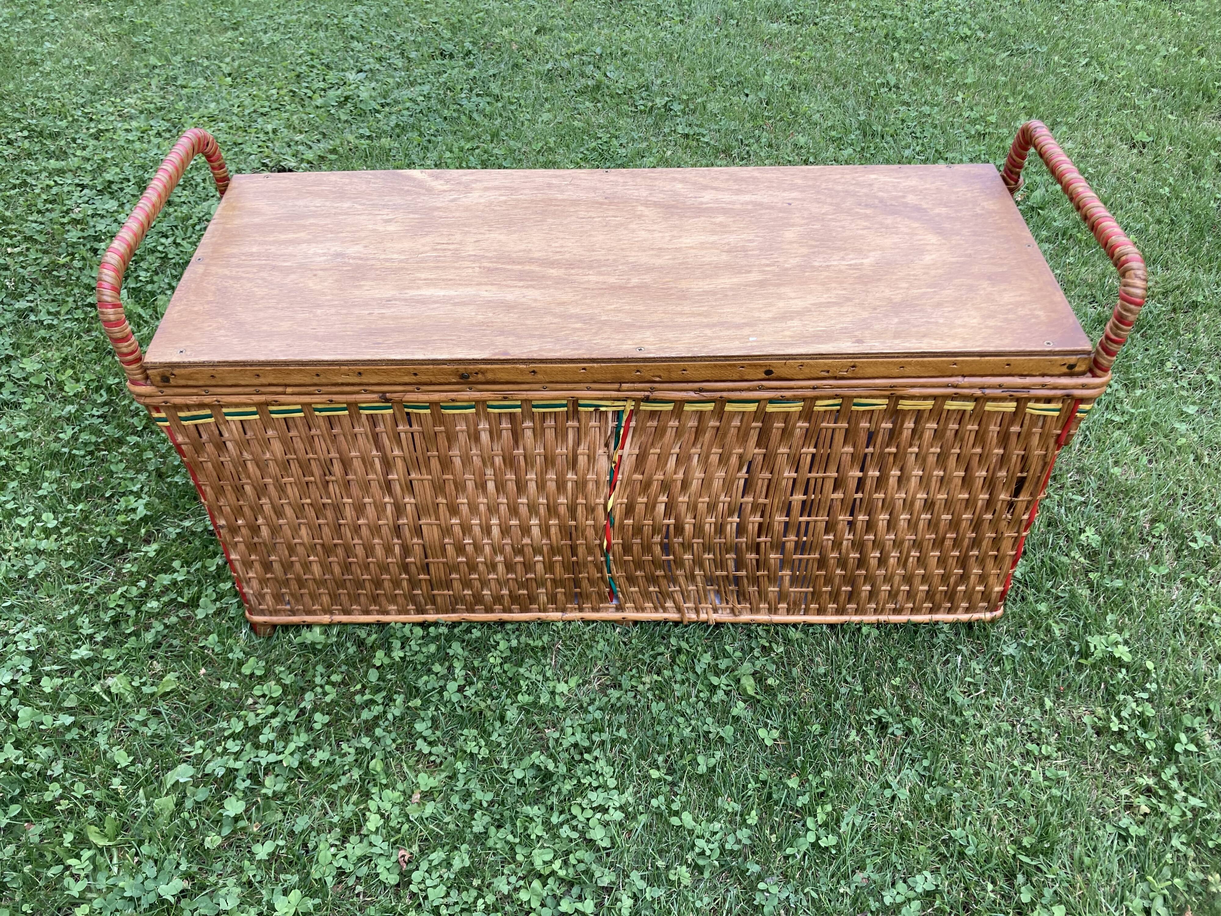 Rattan toy chest
